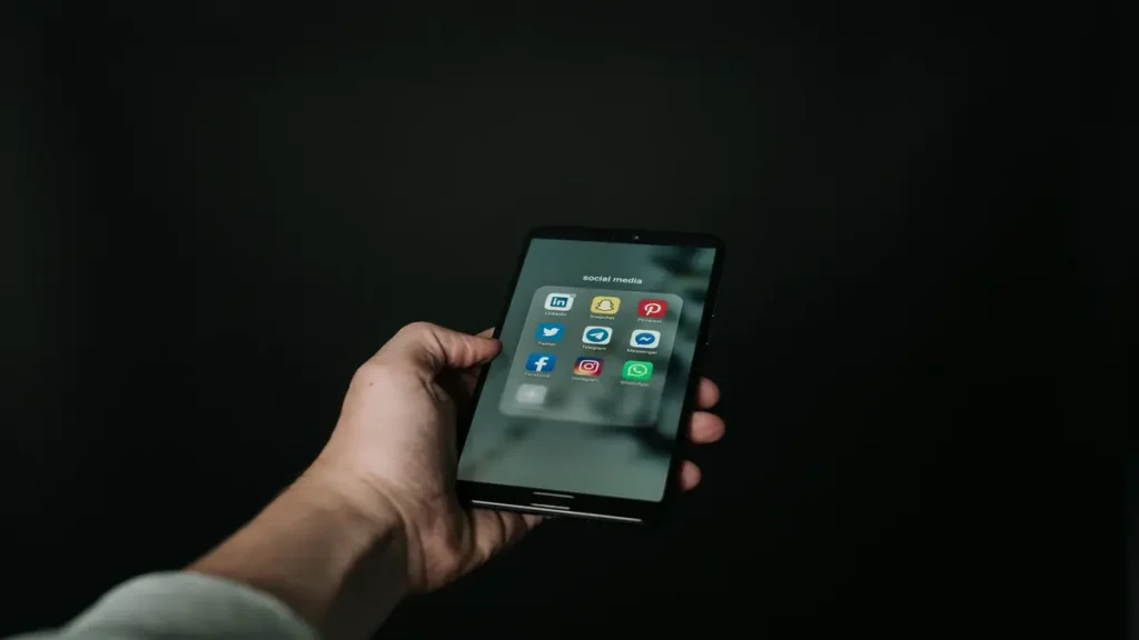 a mobile phone with social media apps
