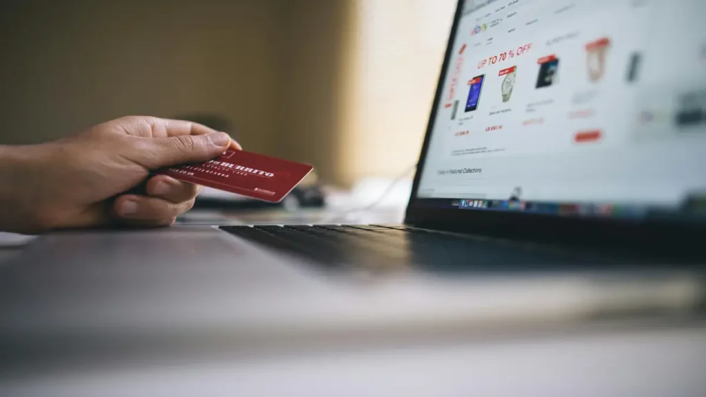 A person buying on a e-commerce website